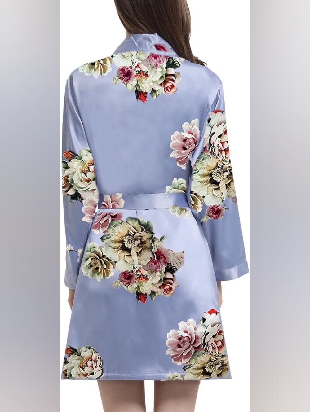 Satin Kimono Robe Silk Robe - Picture 2 of 2